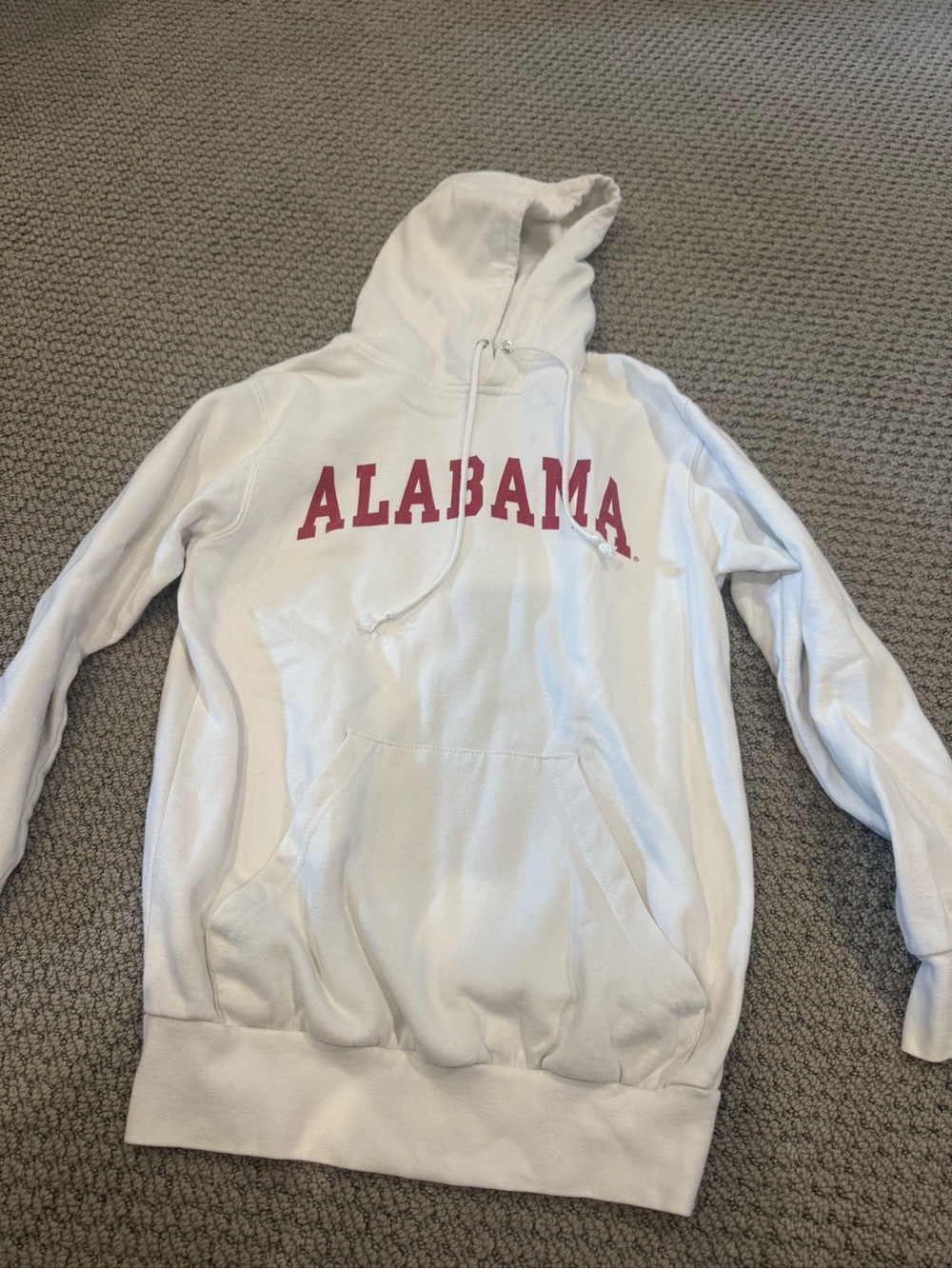 White 'Alabama' Hoodie with Red Logo